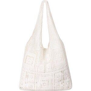 Women's Creamy Shoulder Shopping Handbag Casual Travel Totes Fold Able Bags